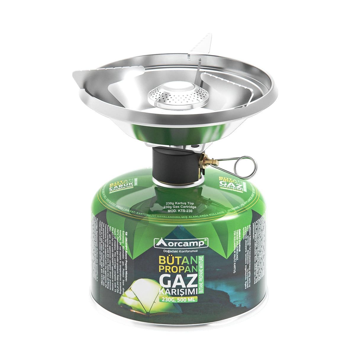 Orcamp Rüzgarlıklı Kamp Ocak 230 Gram Tüplü Set