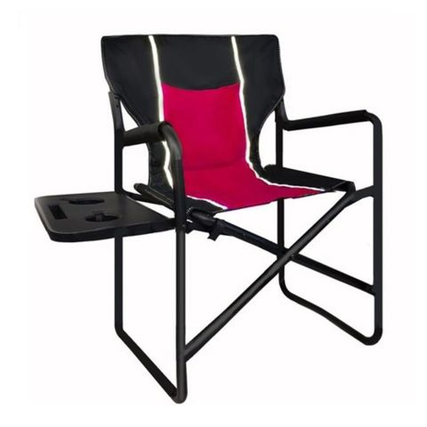 Orcamp Katlanabilir Lüks Sandalye Yan Sehpalı Kırmızı