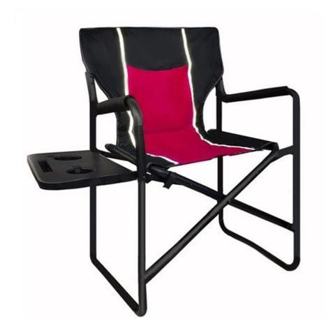 Orcamp Katlanabilir Lüks Sandalye Yan Sehpalı Kırmızı