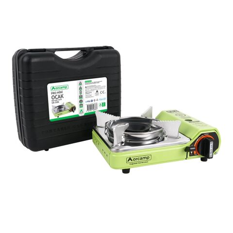 Orcamp Tekli Mini Portatif Ocak Gaz Stop Emniyetli / Yeşil