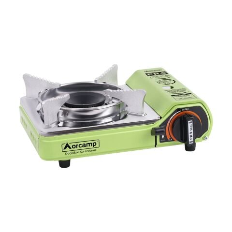 Orcamp Tekli Mini Portatif Ocak Gaz Stop Emniyetli / Yeşil