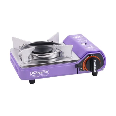 Orcamp Tekli Mini Portatif Ocak Gaz Stop Emniyetli / Mor