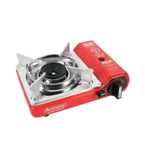 Orcamp Tekli Mini Portatif Ocak Gaz Stop Emniyetli / Kırmızı