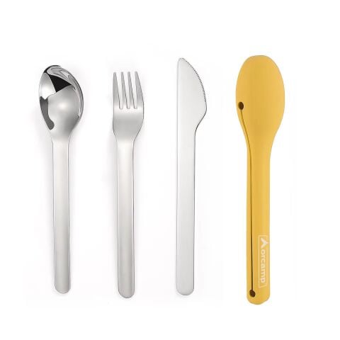 Orcamp Çatal Kaşık Bıçak Seyehat Seti Sarı