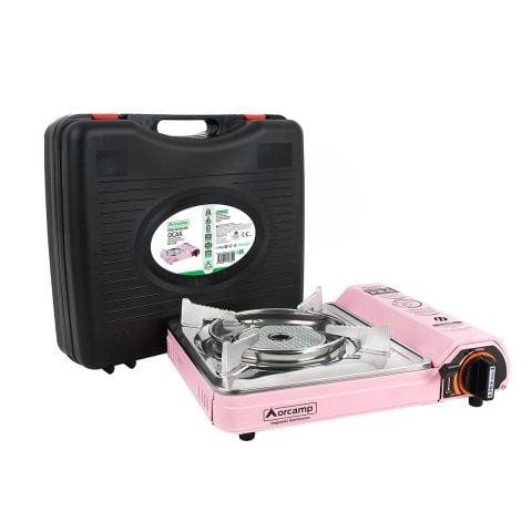 Orcamp Pro Seramik Portatif Ocak Gaz Stop Emniyetli / Pembe
