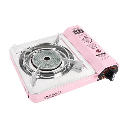Orcamp Pro Seramik Portatif Ocak Gaz Stop Emniyetli / Pembe
