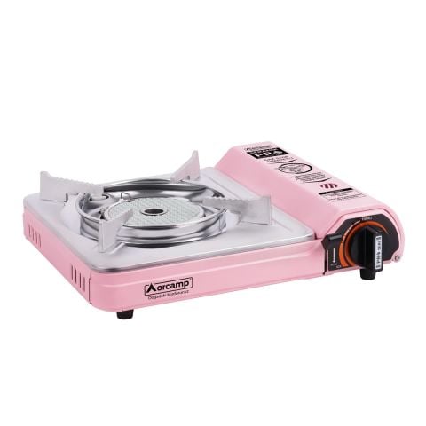 Orcamp Pro Seramik Portatif Ocak Gaz Stop Emniyetli / Pembe